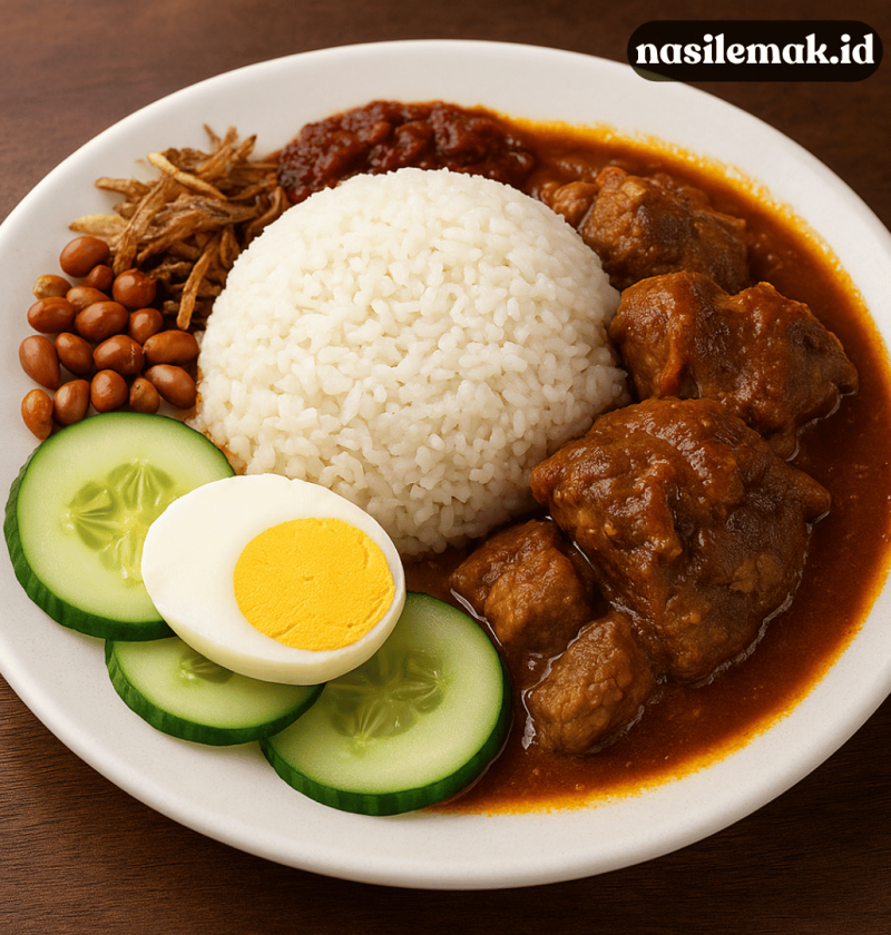 nasi lemak rendang daging