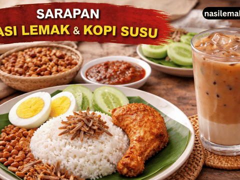 sarapan nasi lemak dan kopi susu